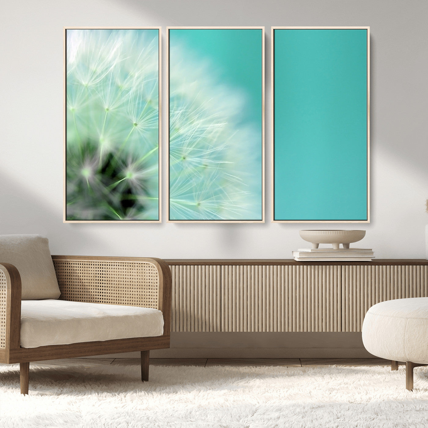 MGV-FC-48X32-3P - DANDELION Flower Wall Art Canvas Print, Canvas Dandelion Floral Wall Art