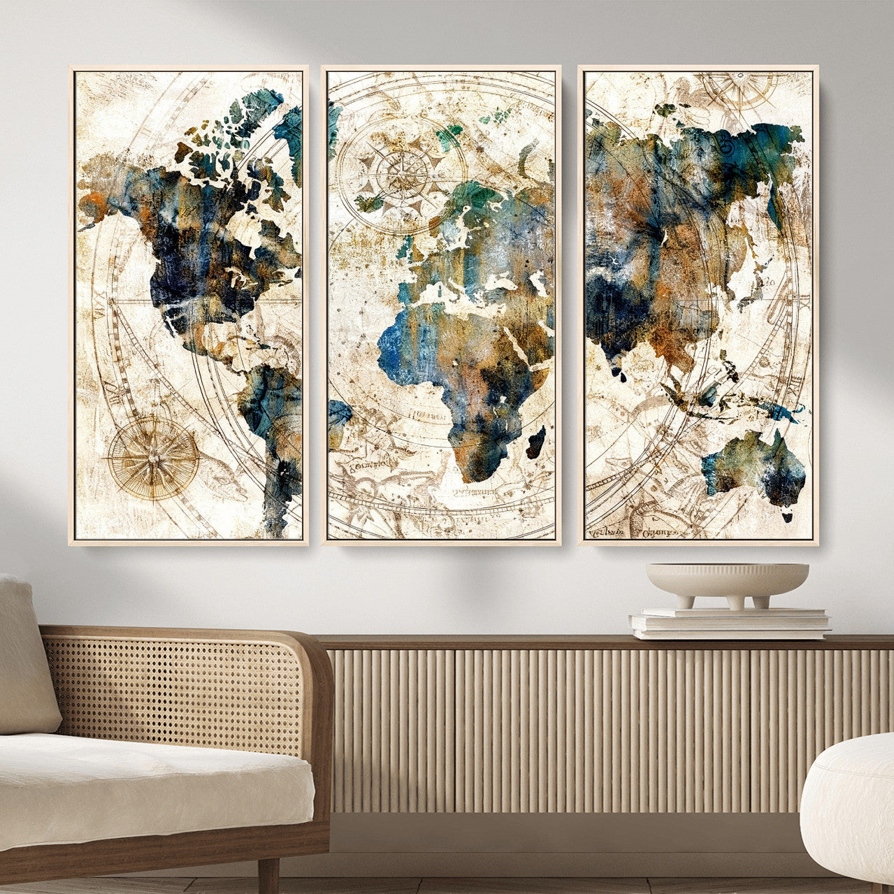 10554-MGV-CV-36X24 - Abstract World Map Art Print Canvas Print