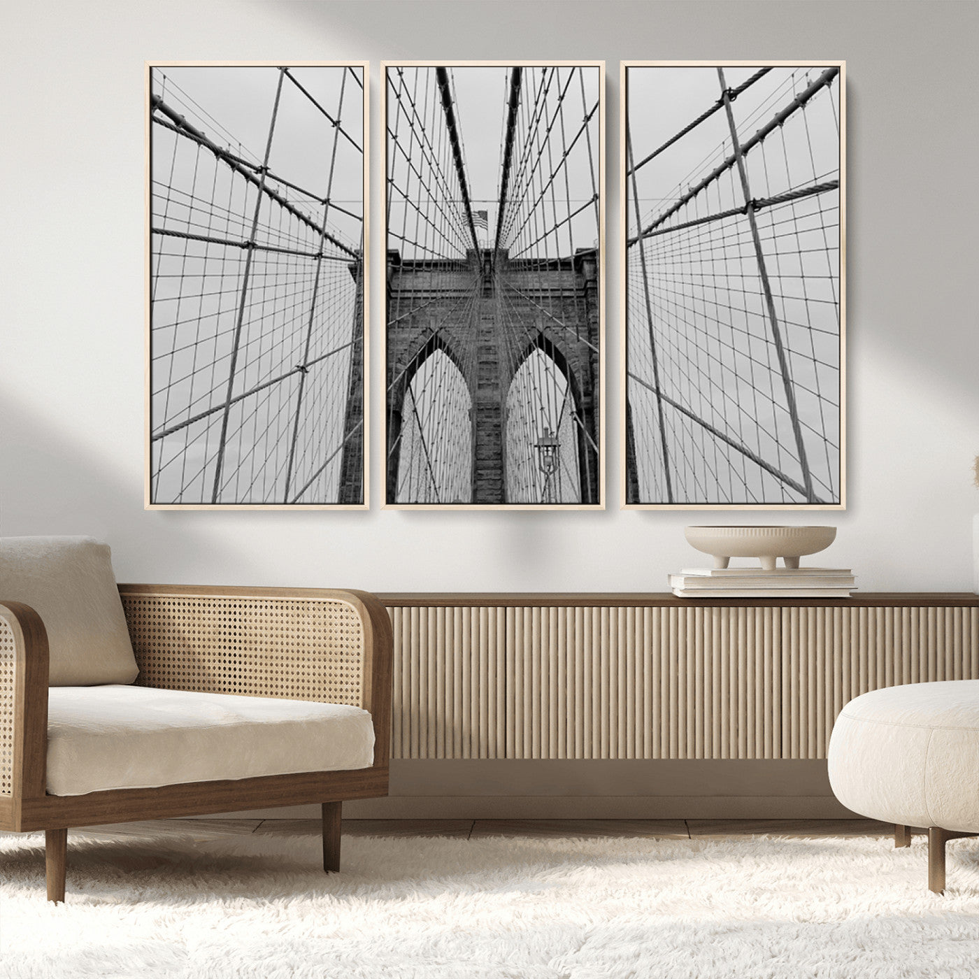 MGV-FC-48X32-3P - Large Brooklyn Bridge Wall Art Canvas Print