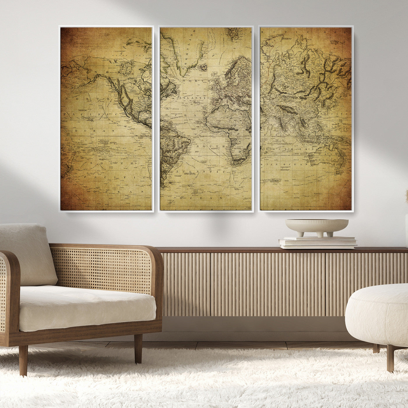 MGV-FC-48X32-3P - Push Pin World Map Canvas Print – Framed Wall Art for Couples to Track Their Travels – Anniversary