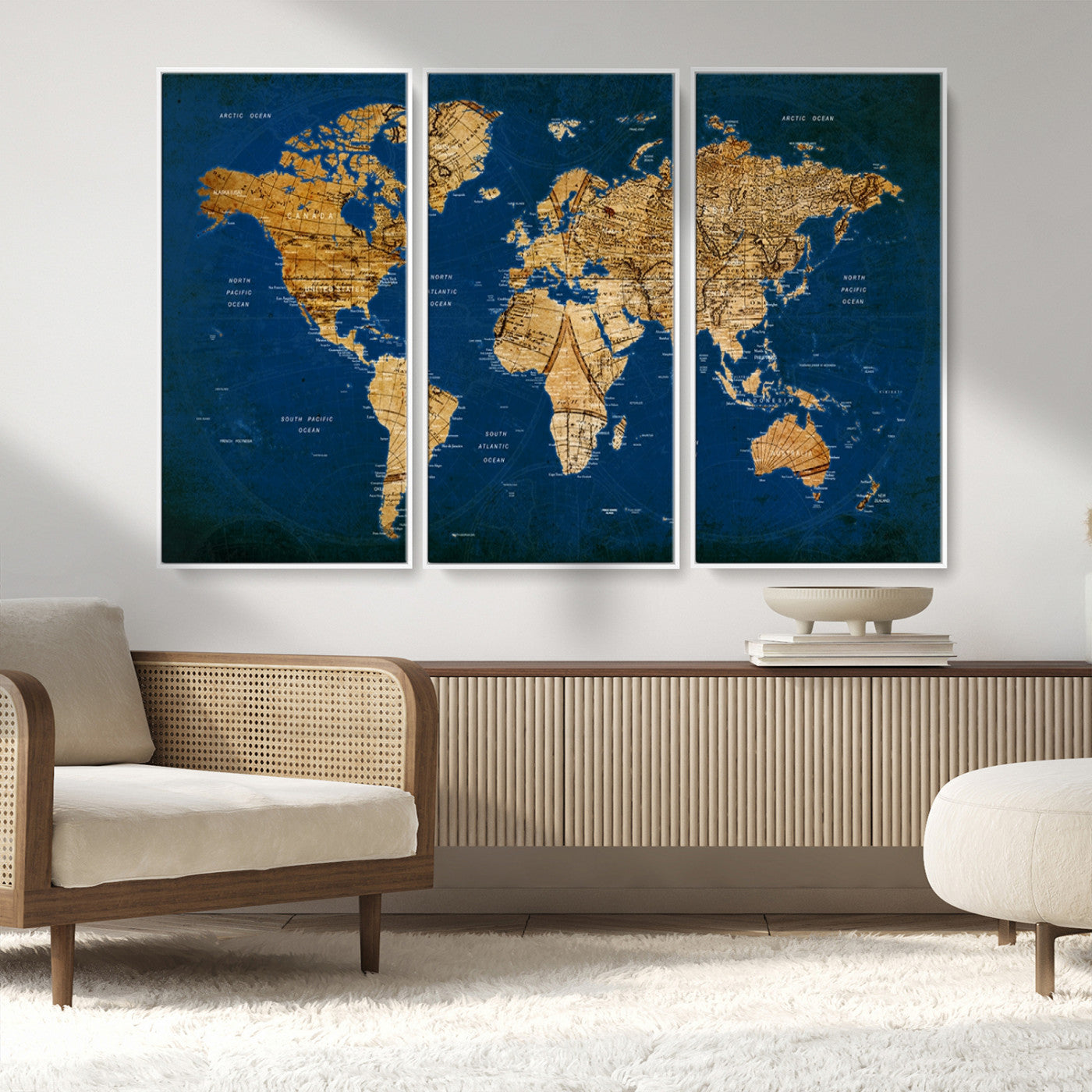 MGV-FC-48X32-3P - Push Pin World Map Canvas Print – Framed Wall Art for Couples to Track Their Travels – Anniversary