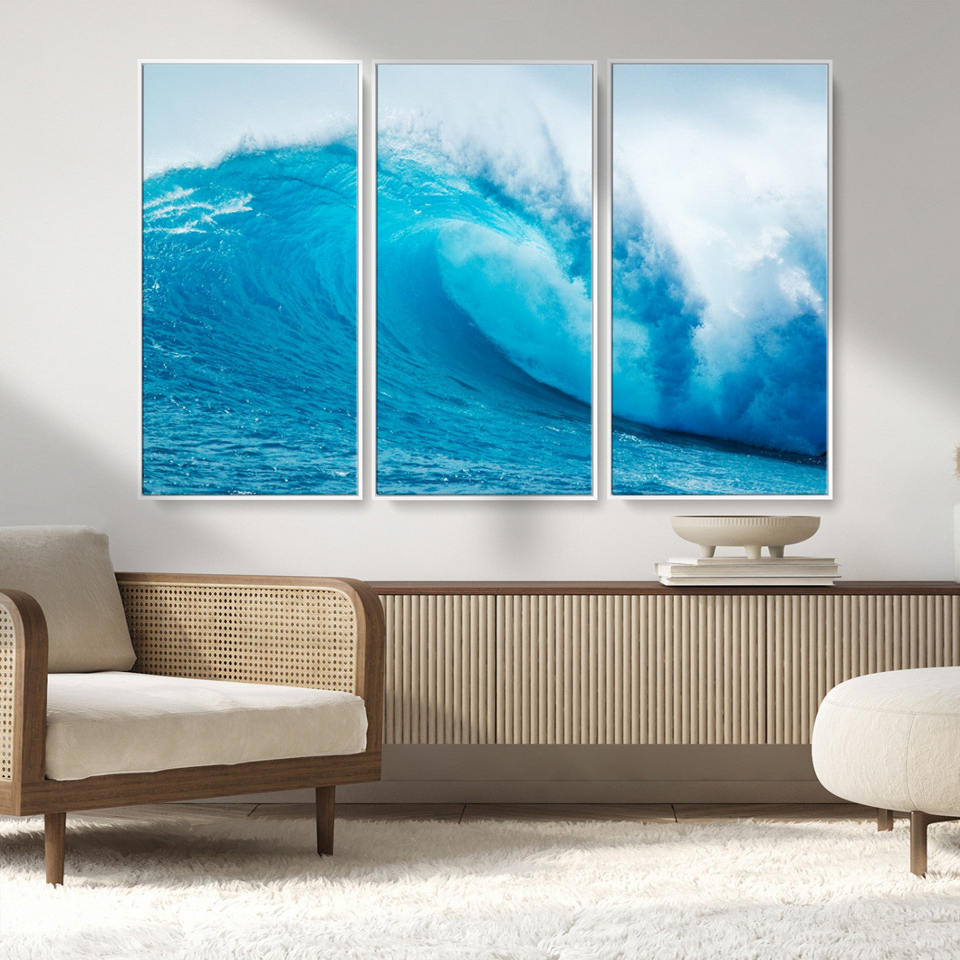 MGV-FC-48X32-3P - Big Ocean Surfing Wave Wall Art Canvas Print