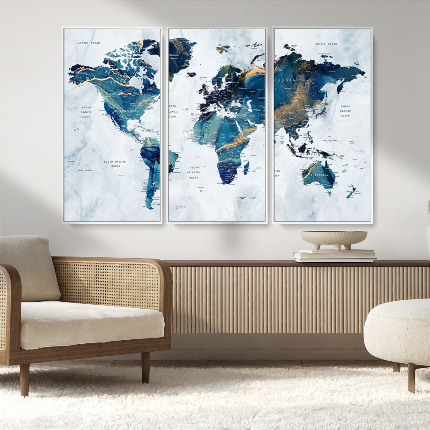 MGV-FC-48X32-3P - Push Pin World Map Canvas Print – Framed Wall Art for Couples to Track Their Travels – Anniversary