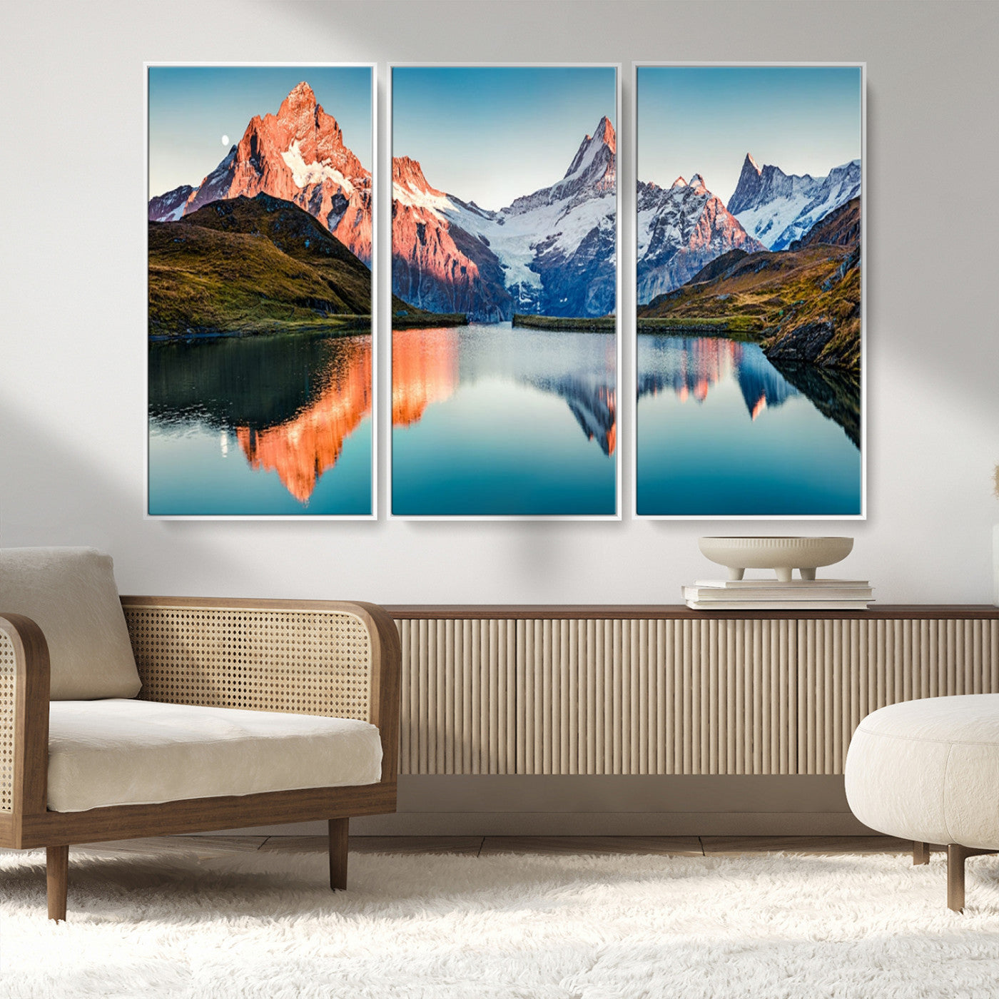 MGV-FC-48X32-3P - Landscape Mountain and Lake View Wall Art Canvas Print