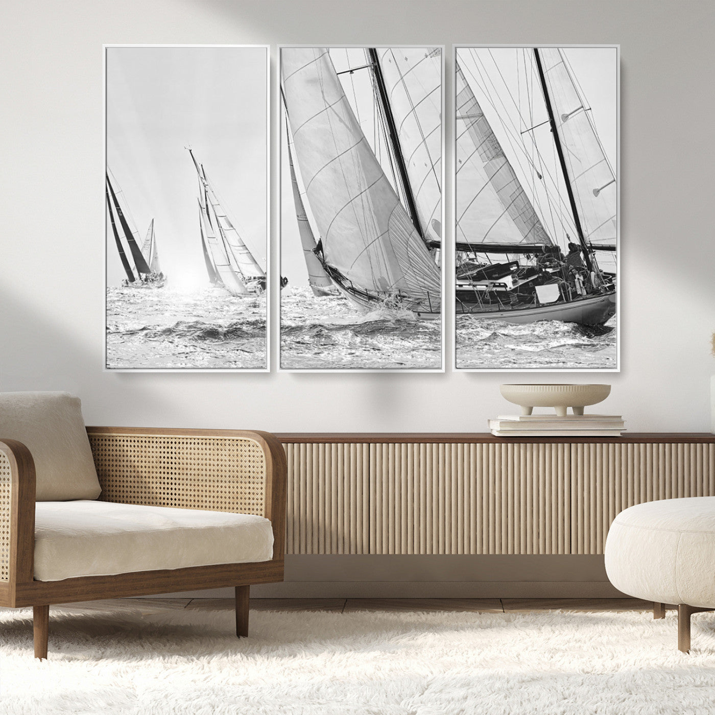 MGV-FC-48X32-3P - Yacht Sailboat Regatta Canvas Wall Art Canvas Print