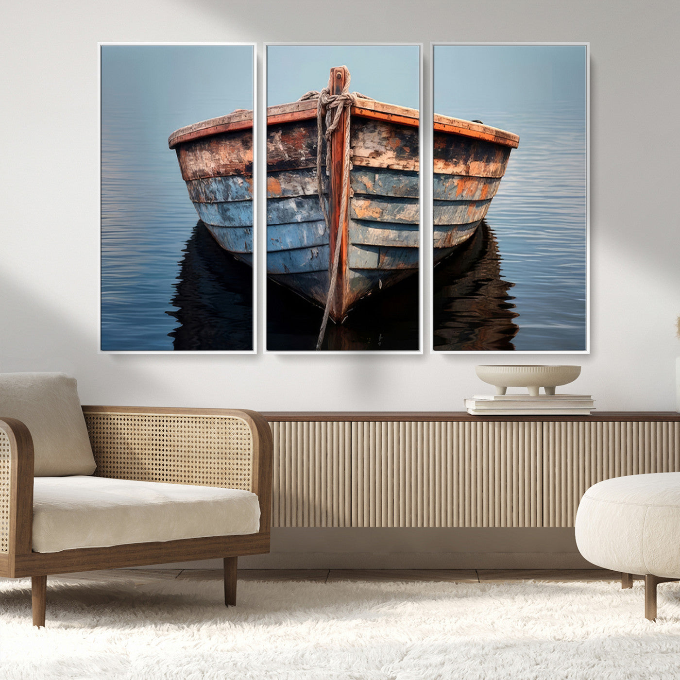 MGV-FC-48X32-3P - Stunning Vintage Boat Canvas Print | Nautical Wall