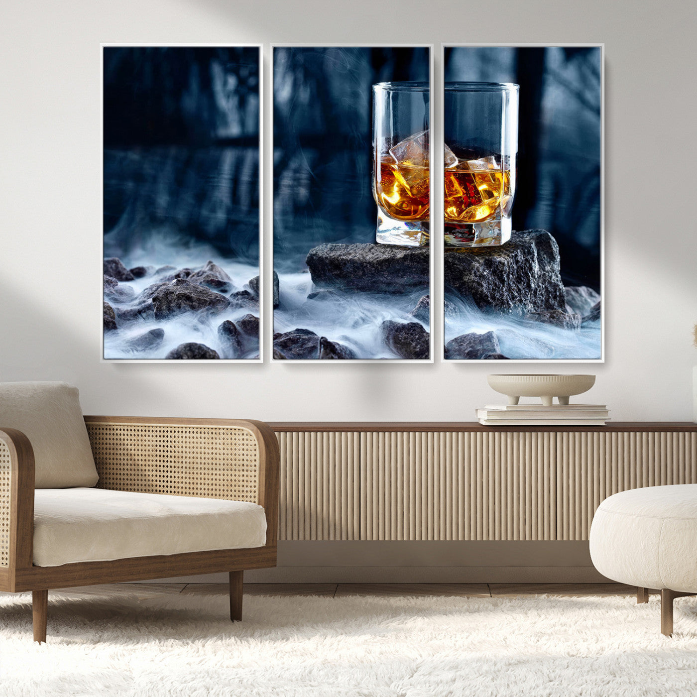 MGV-FC-48X32-3P - Whiskey Ice Wall Art Canvas Print