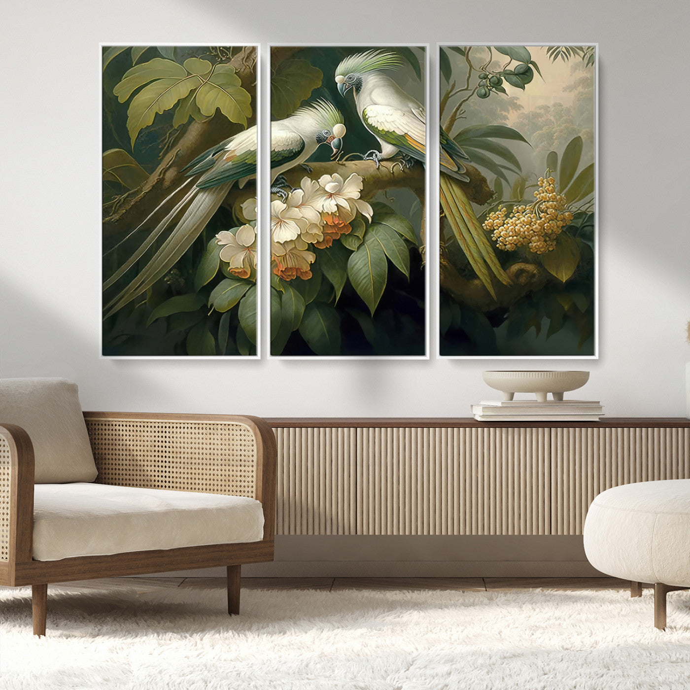 -Tropical Paradise Print Wall Art Stunning Artwork of a Parrot in a Lush Forest with Beautiful