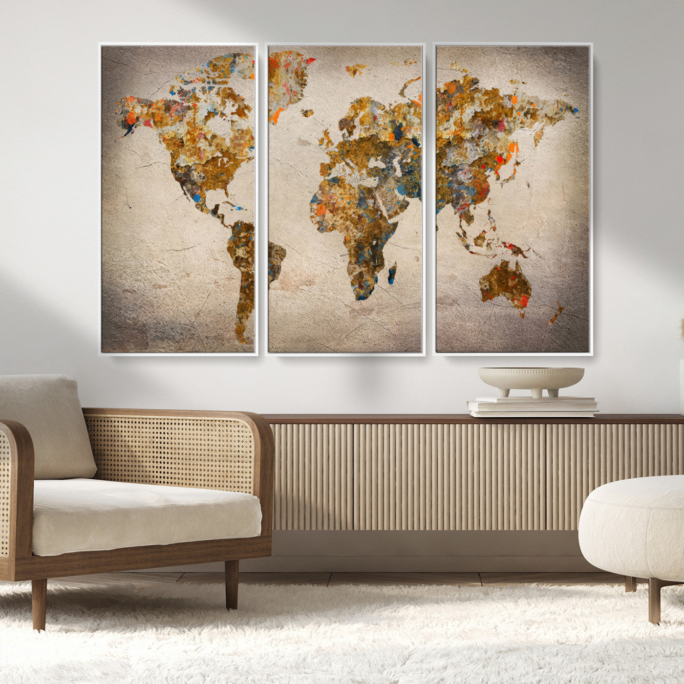 MGV-FC-48X32-3P - Push Pin World Map Canvas Print – Framed Wall Art for Couples to Track Their Travels – Anniversary
