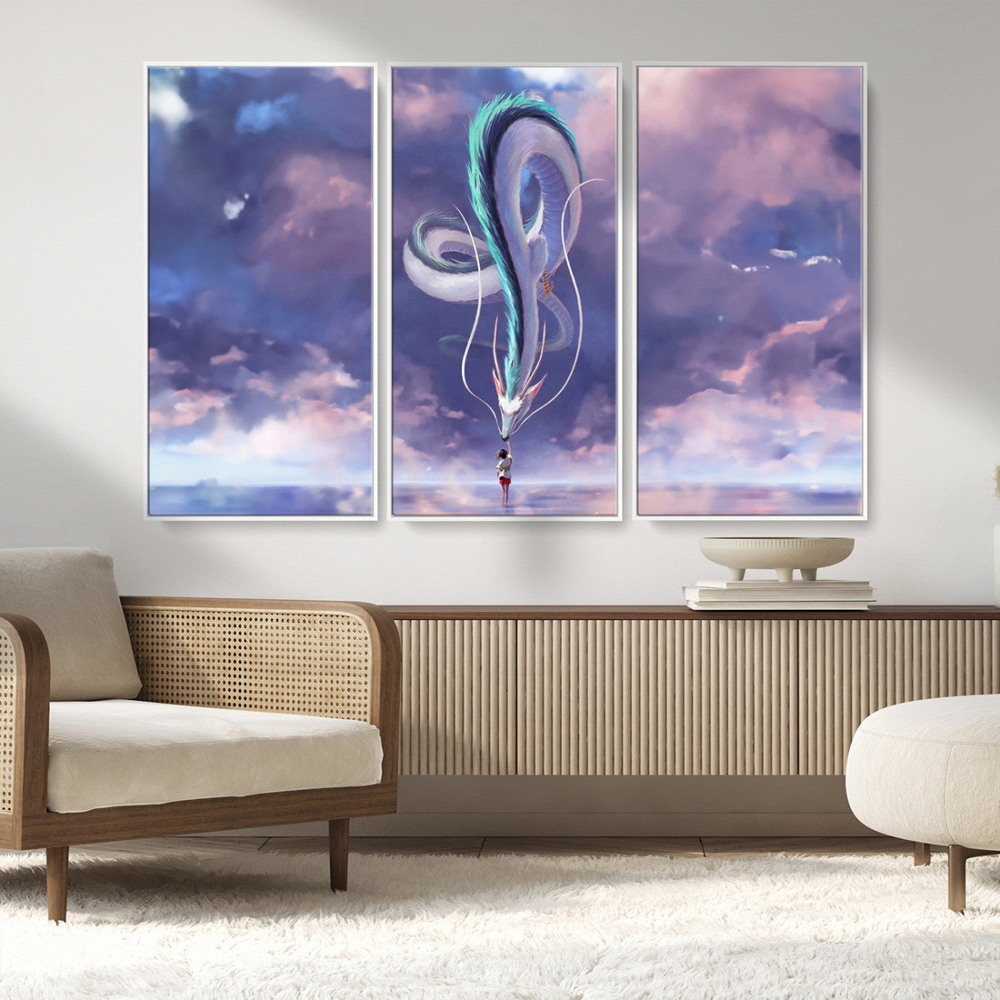 MGV-FC-48X32-3P - Spirited Away Haku and Chihiro Poster - Anime Lover - Hayao Miyazaki - Studio Ghibli Poster - Anime