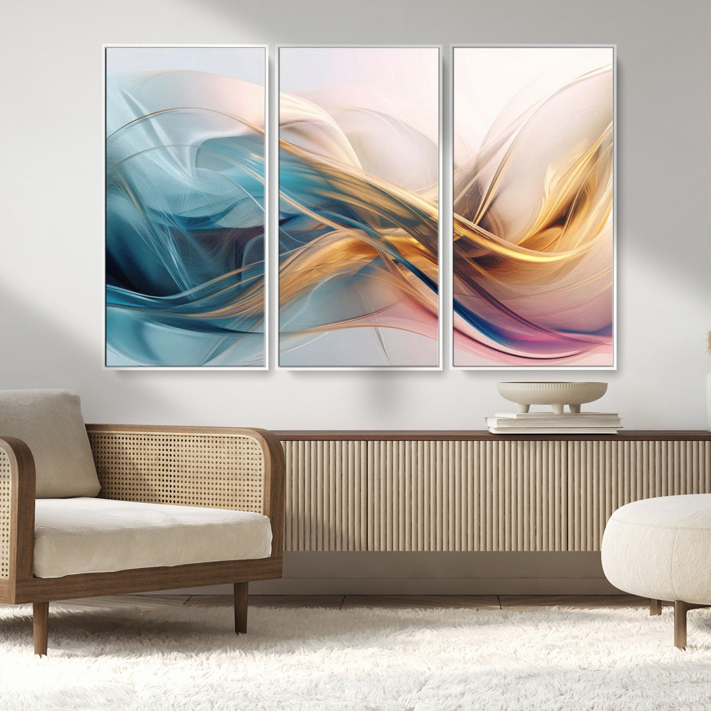 -Abstract Flowing Colors Wall Art Canvas Print
