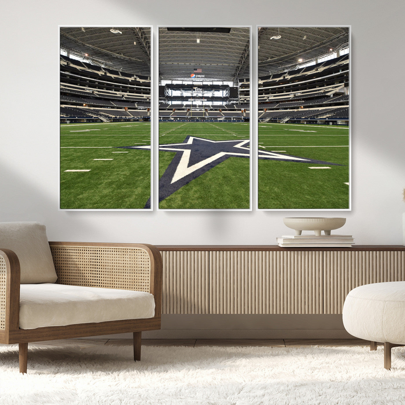 MGV-FC-48X32-3P - Dallas Cowboys Football Team Print - Arlington AT&T Stadium Wall Art Canvas Print