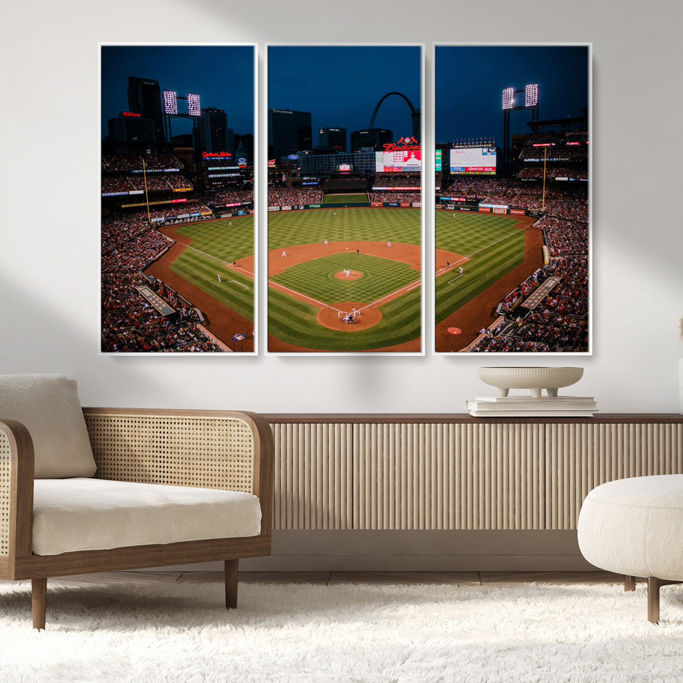 MGV-FC-48X32-3P - St. Louis Cardinals Baseball Team Print - Busch Stadium Wall Art Canvas Print