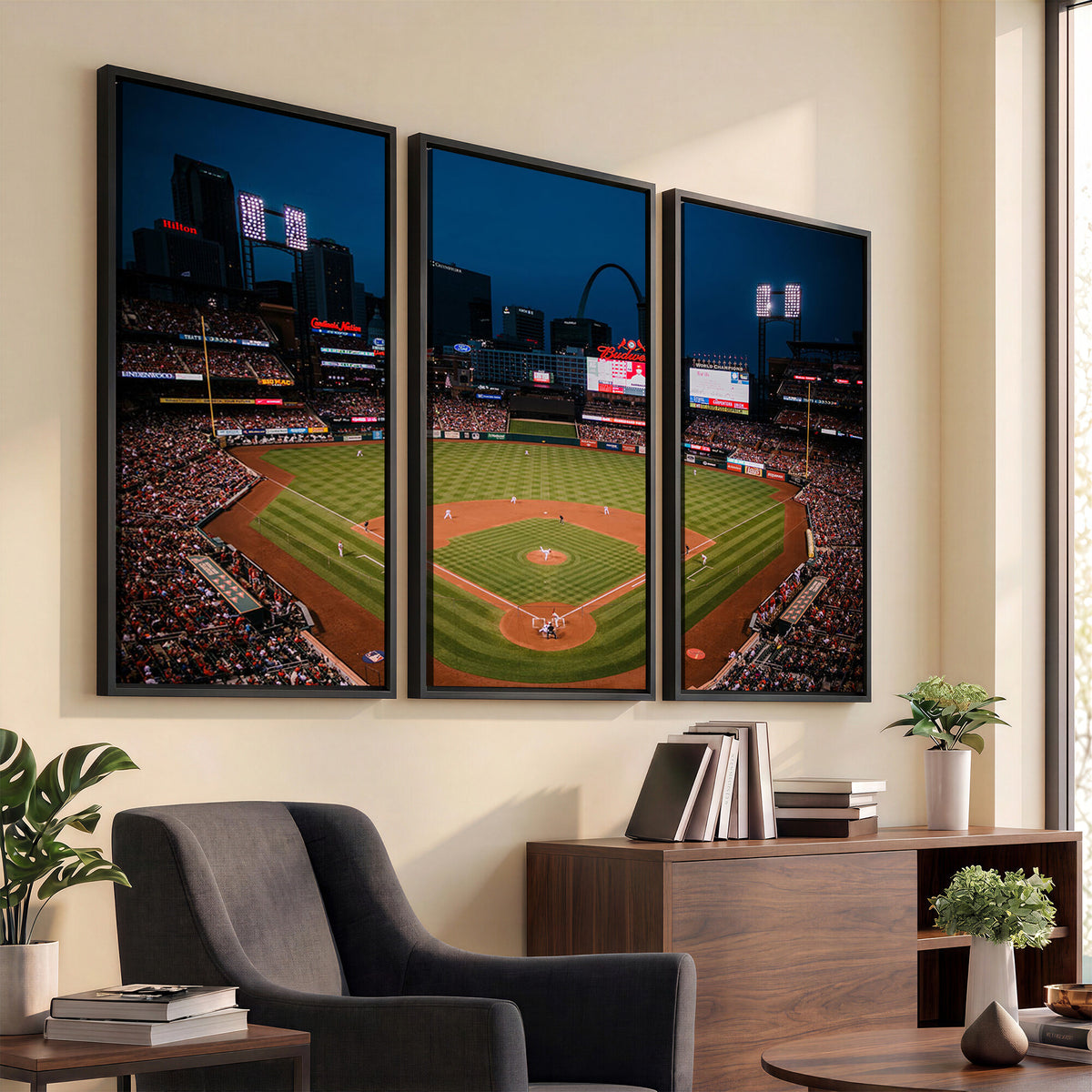 38612-MGV-CV-36X24 - St. Louis Cardinals Baseball Team Print - Busch Stadium Wall Art