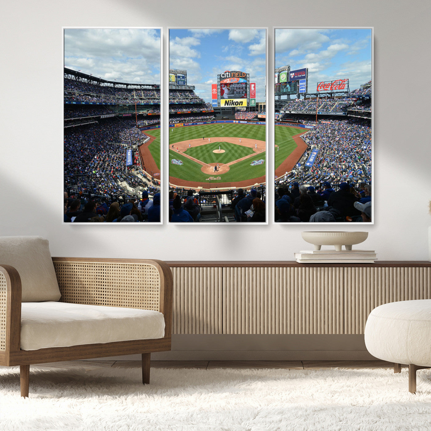 MGV-FC-48X32-3P - New York Mets Baseball Team Print - Citi Field Stadium Wall Art Canvas Print