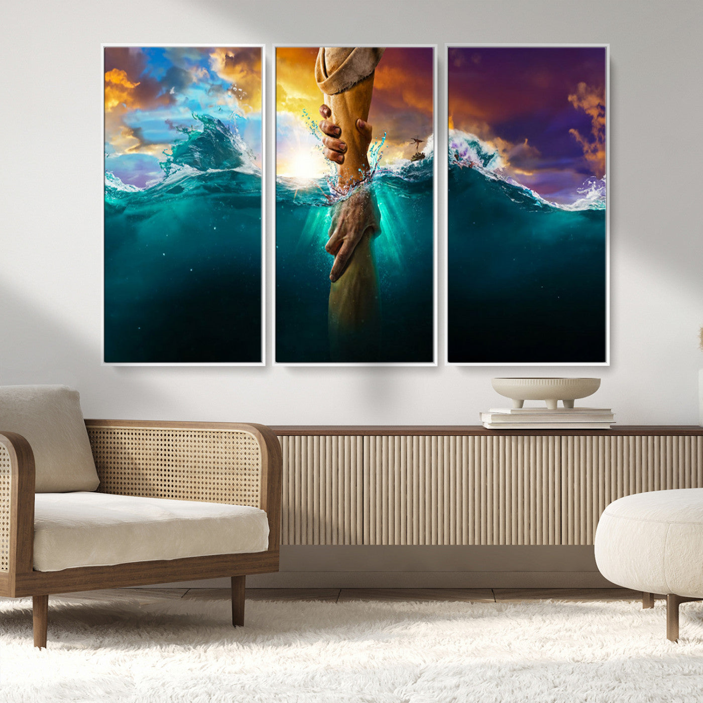 MGV-FC-48X32-3P - God Hand Wall Art Canvas Print