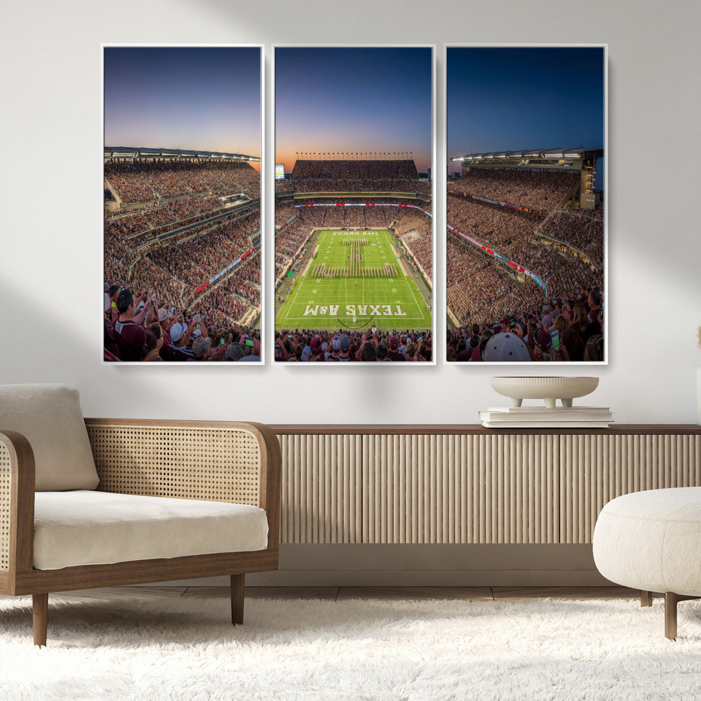 MGV-FC-48X32-3P - Kyle Field Wall Art Print | Large Texas A&M Aggies Football Canvas Print for Sports Enthusiasts | Framed, Ready-to-Hang Stadium Decor