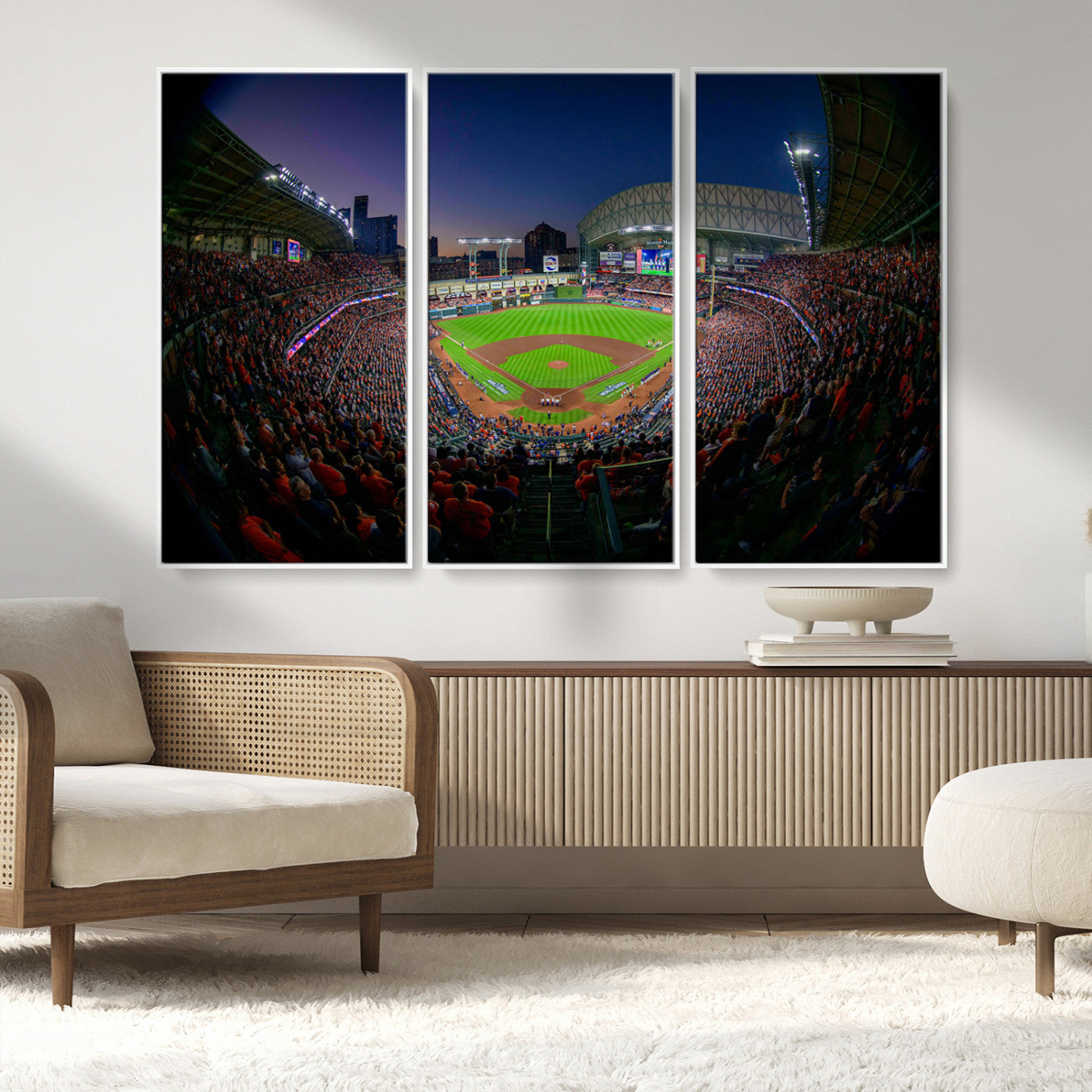 MGV-FC-48X32-3P - Houston Astros Baseball Team Print - Houston Minute Maid Park Stadium Wall Art Canvas Print