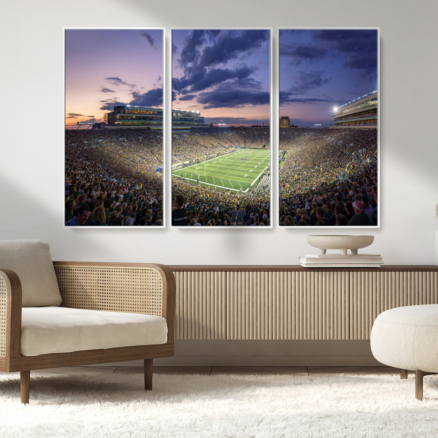MGV-FC-48X32-3P - Notre Dame Fighting Irish Football Team Print - Notre Dame Stadium Wall Art Canvas Print