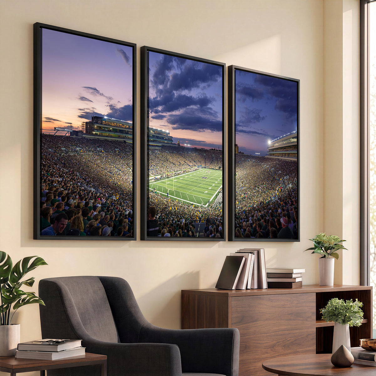 50825-MGV-CV-36X24 - Notre Dame Fighting Irish Football Team Print, Notre Dame Stadium Wall Art Canvas Print