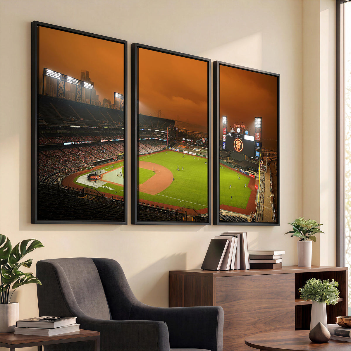 31315-MGV-CV-36X24 - San Francisco Giants Baseball Team Print, Oracle Park Stadium Wall Art Canvas Print