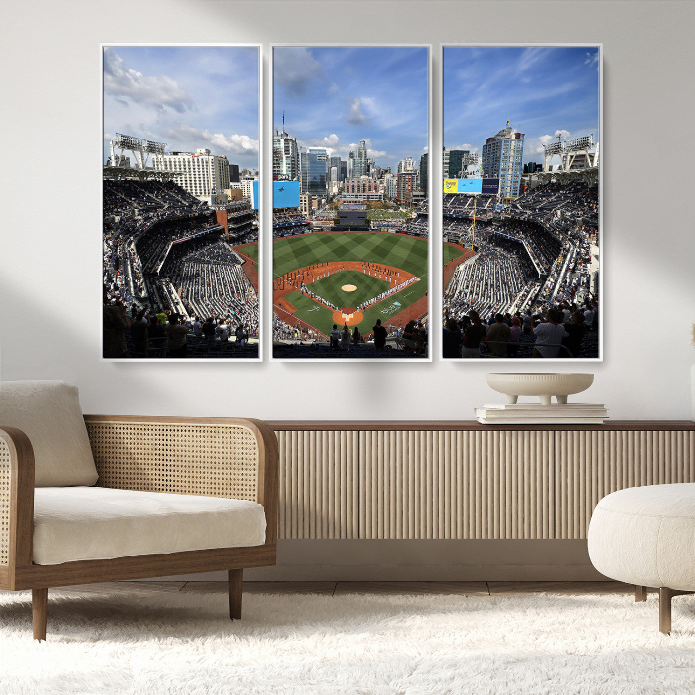 MGV-FC-48X32-3P - San Diego Padres Baseball Team Print - Petco Park Stadium Wall Art Canvas Print