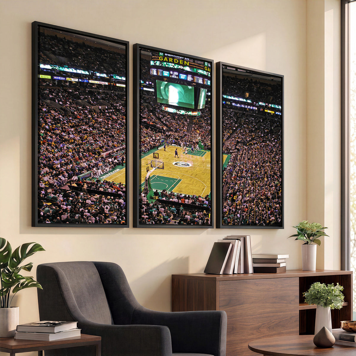 21705-MGV-CV-36X24 - TD Garden Basketball Canvas Wall Art | Boston Celtics Live Action