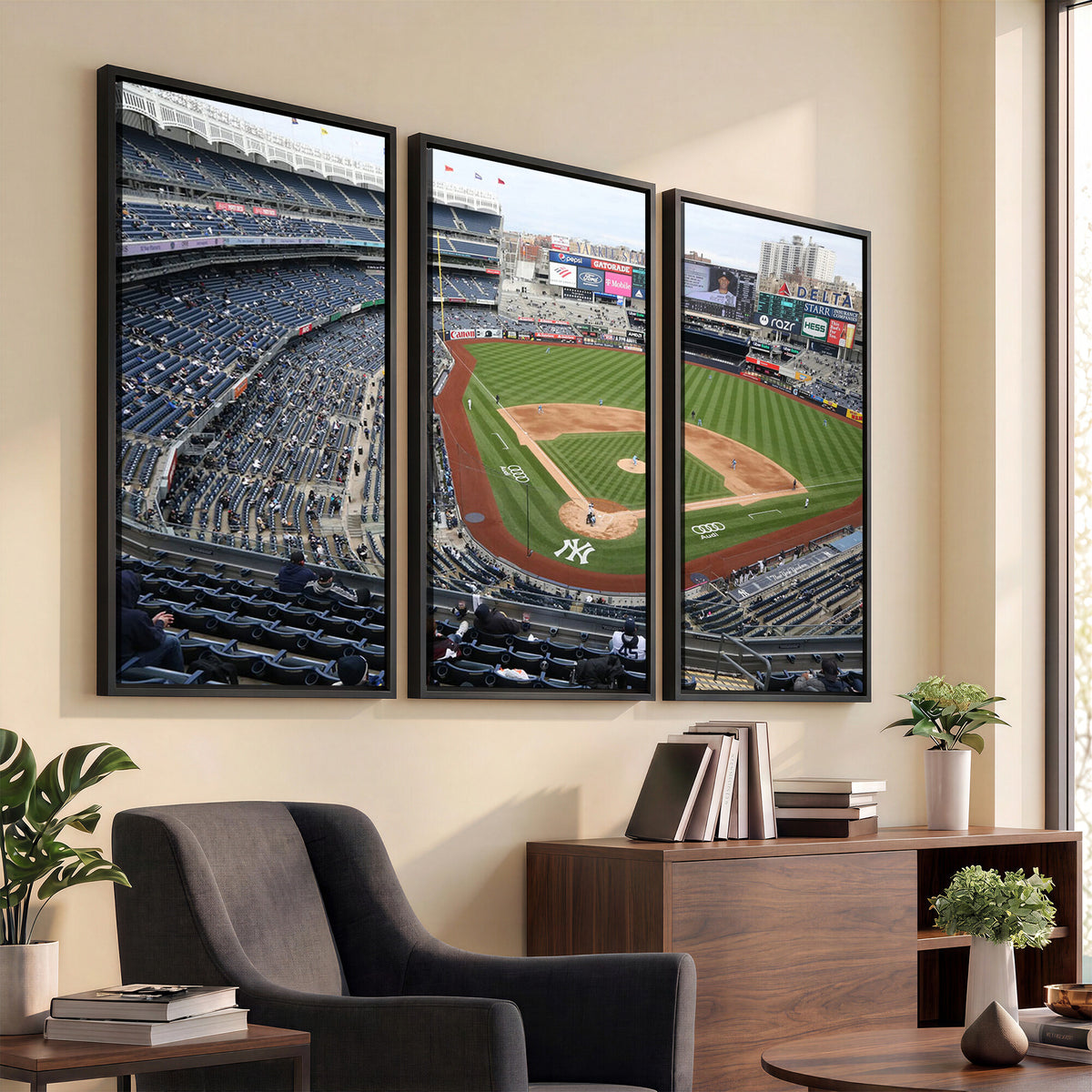 45784-MGV-CV-36X24 - New York Yankees Baseball Team Print, Yankee Stadium Wall Art Canvas Print