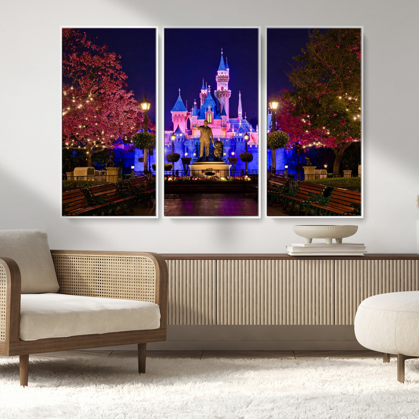 MGV-FC-48X32-3P - Castle Large Wall Art Disney Magic Kingdom Kids Room Decor - Disney World Christmas Home Decor Child