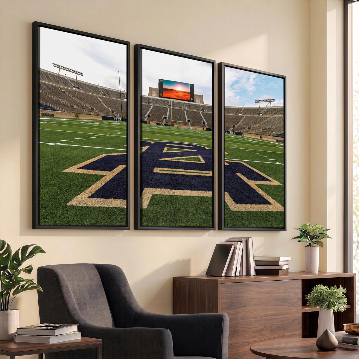 52835-MGV-CV-36X24 - Notre Dame Stadium Giclee Canvas Print | Triptych Wall Art Featuring Iconic Notre Dame Football