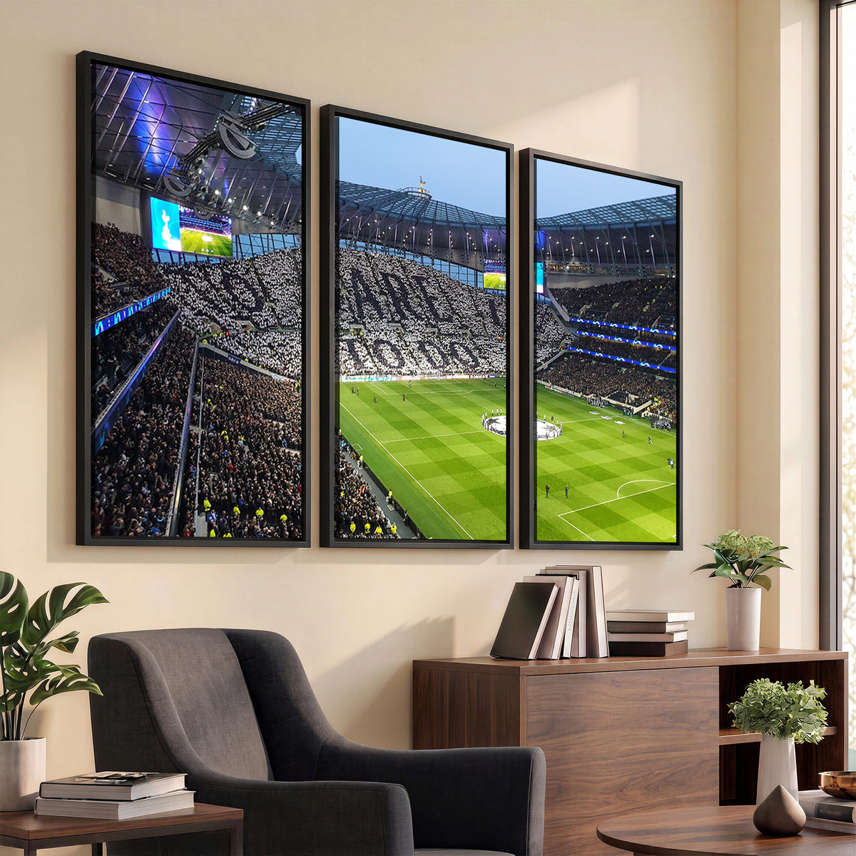 38765-MGV-CV-36X24 - Tottenham Hotspur Stadium Canvas Print, Match Day Triple Canvas Wall Art