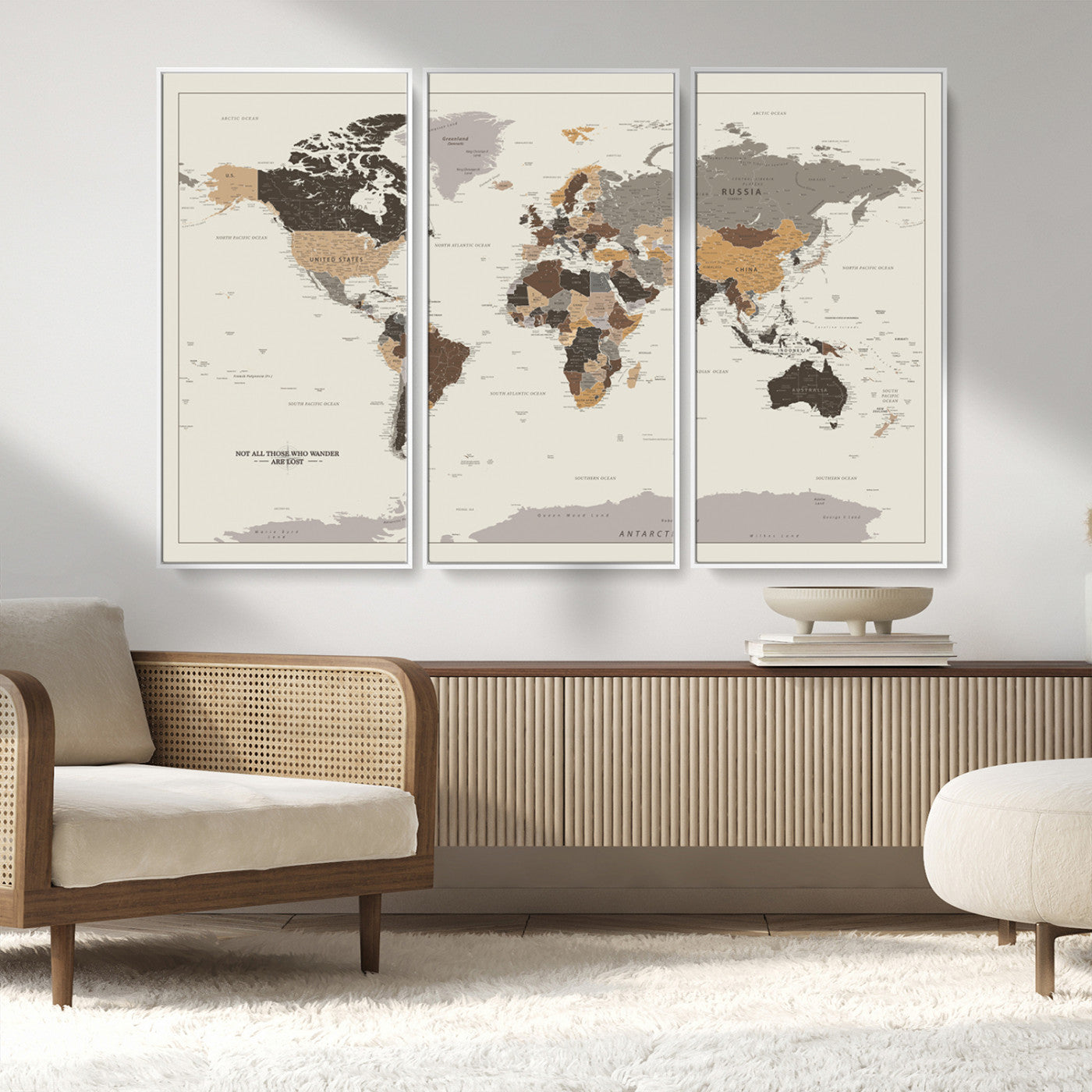MGV-FC-48X32-3P - Push Pin World Map Canvas Print – Framed Wall Art for Couples to Track Their Travels – Anniversary