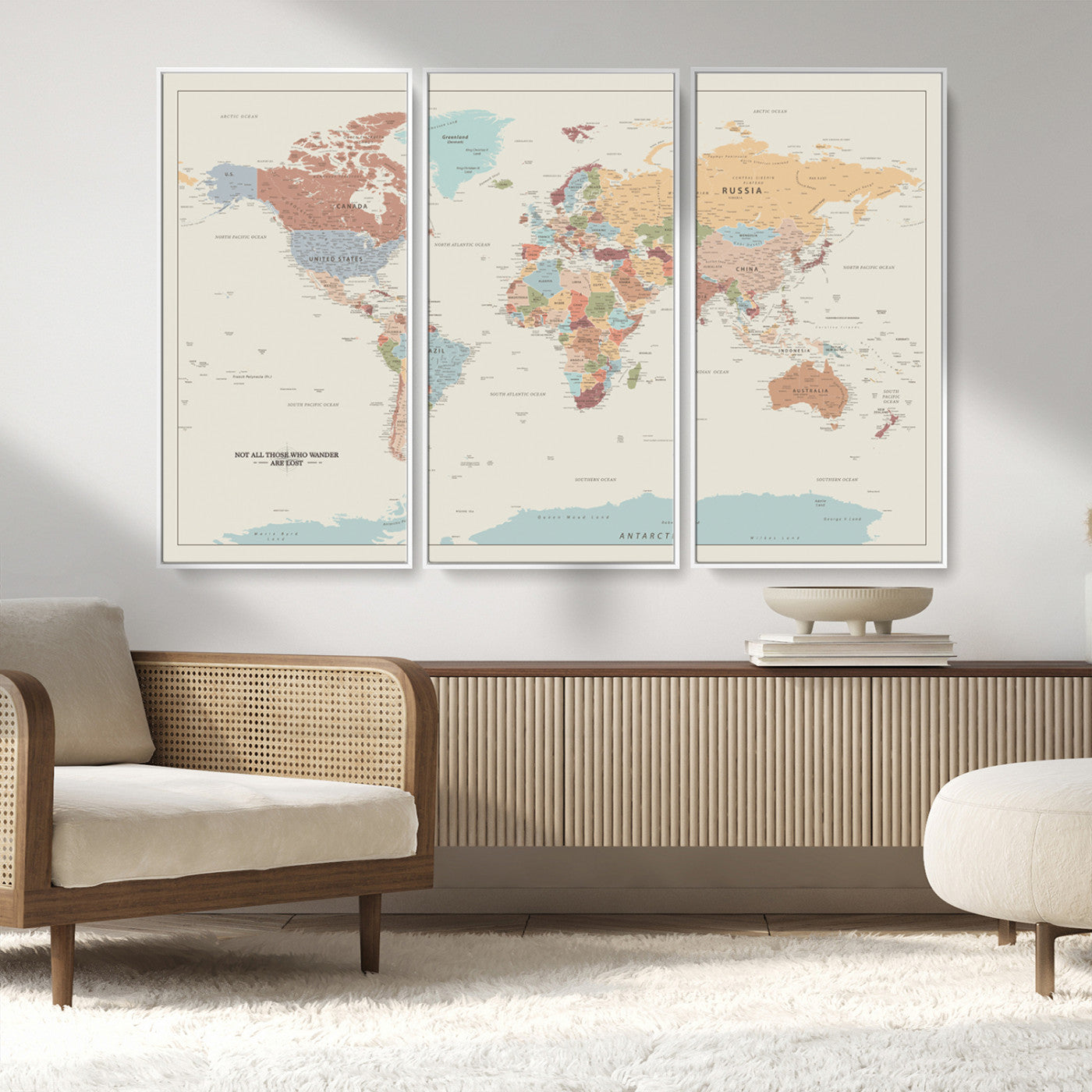 MGV-FC-48X32-3P - Push Pin World Map Canvas Print – Framed Wall Art for Couples to Track Their Travels – Anniversary