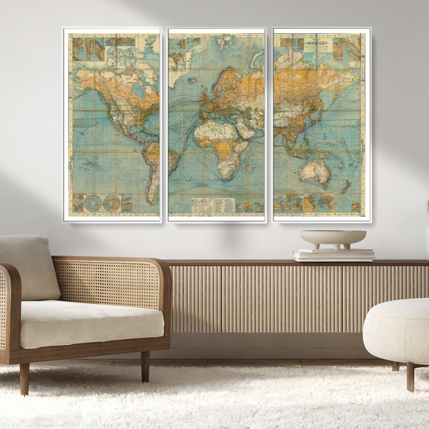 MGV-FC-48X32-3P - Push Pin World Map Canvas Print – Framed Wall Art for Couples to Track Their Travels – Anniversary