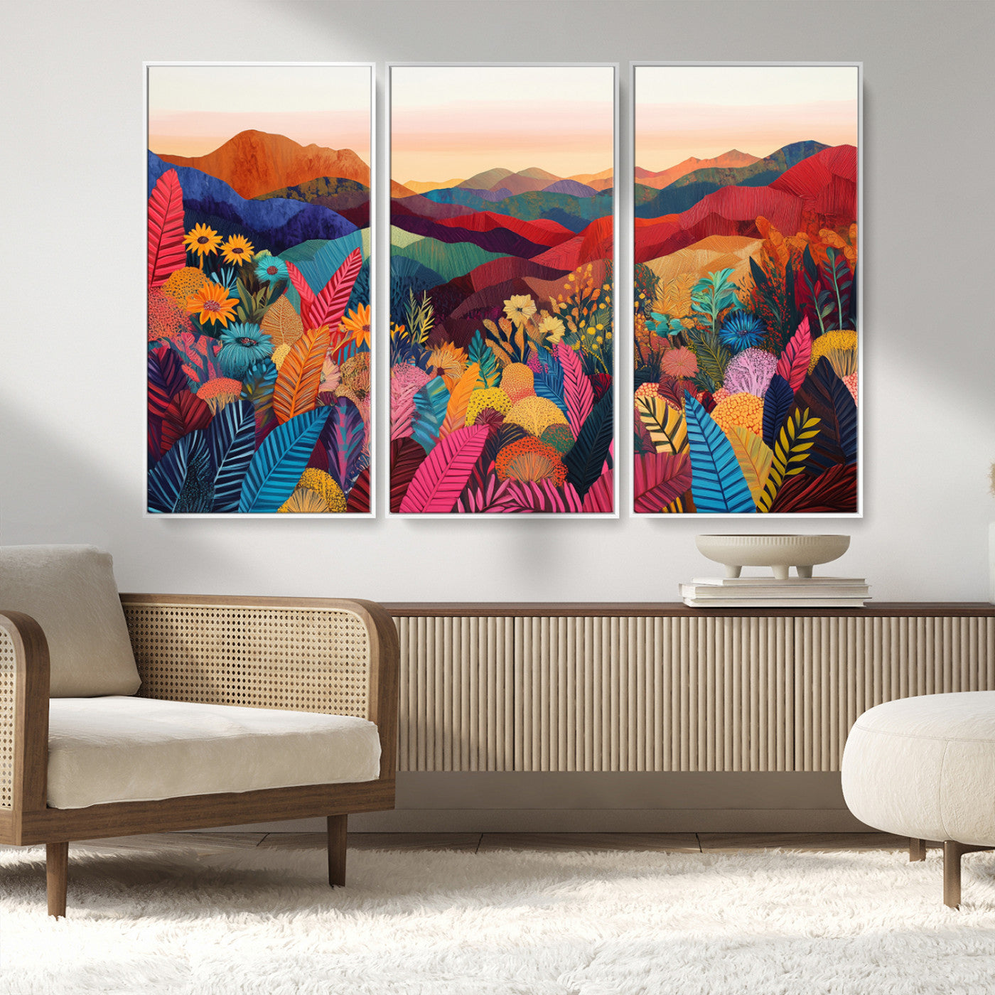 MGV-FC-48X32-3P - YAYOI KUSAMA Abstract Print - Landscape Canvas Wall Art Print - Vibrant Modern Decor for Living