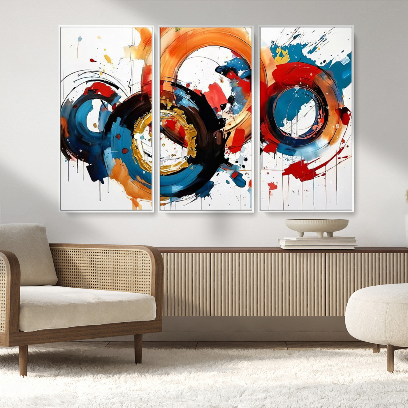 MGV-FC-48X32-3P - Abstract Wall Art, Rings Wall Art Canvas Print
