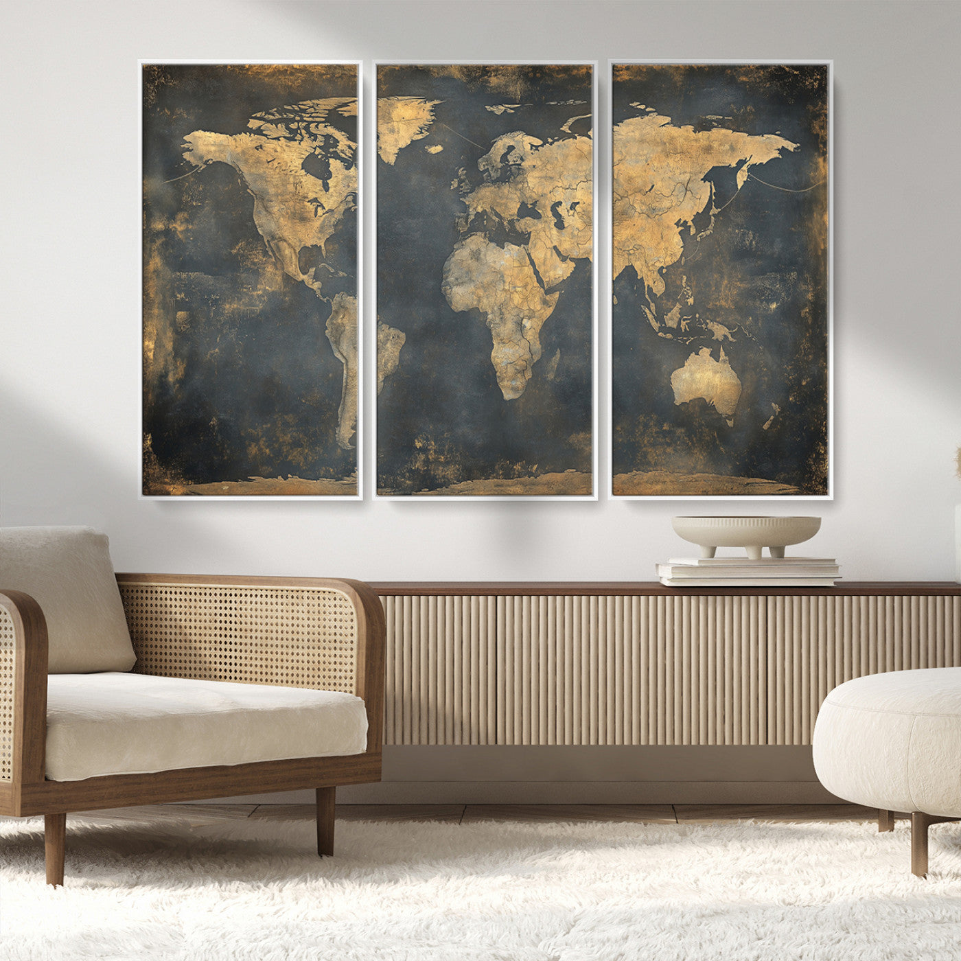MGV-FC-48X32-3P - Push Pin World Map Canvas Print – Framed Wall Art for Couples to Track Their Travels – Anniversary