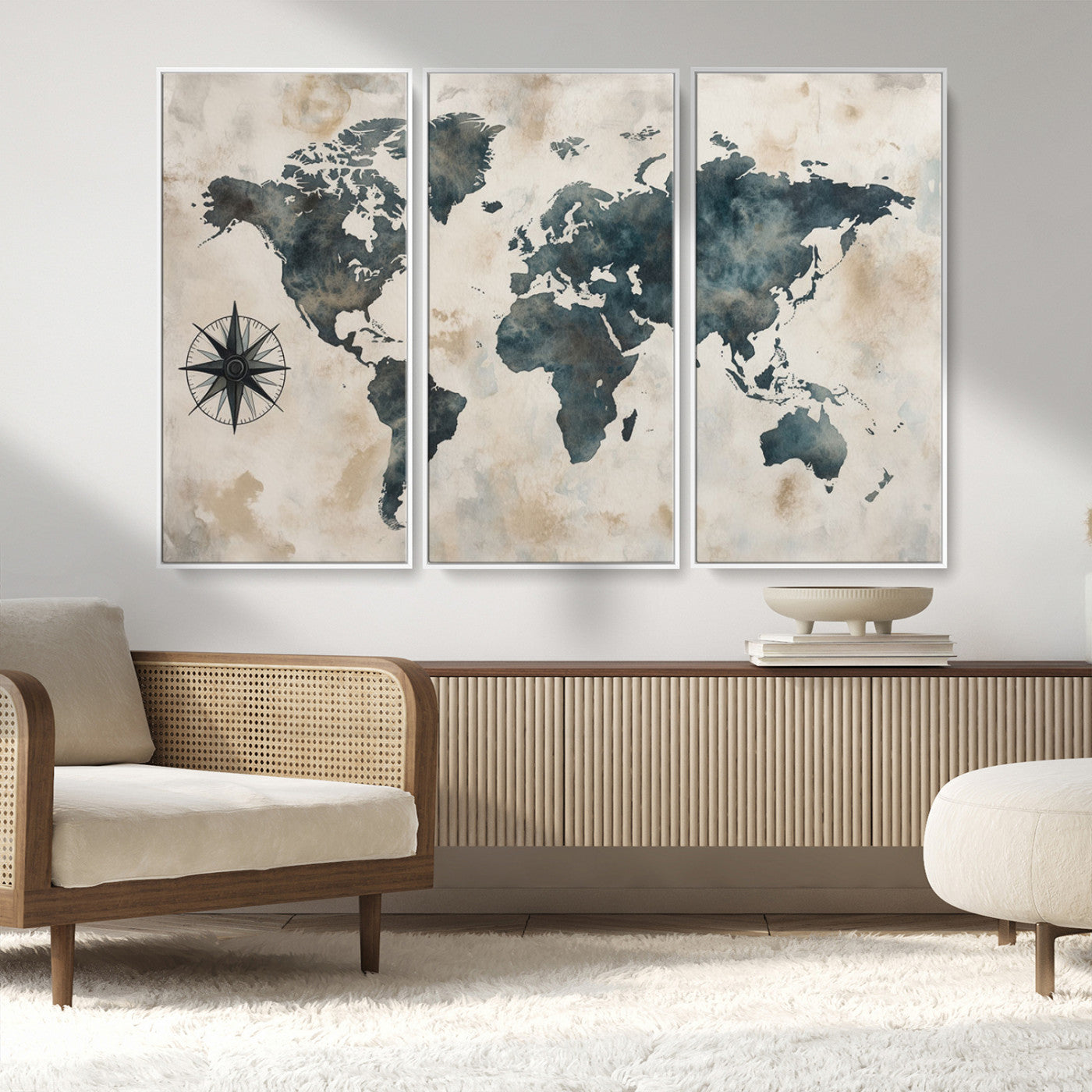 MGV-FC-48X32-3P - Push Pin World Map Canvas Print – Framed Wall Art for Couples to Track Their Travels – Anniversary