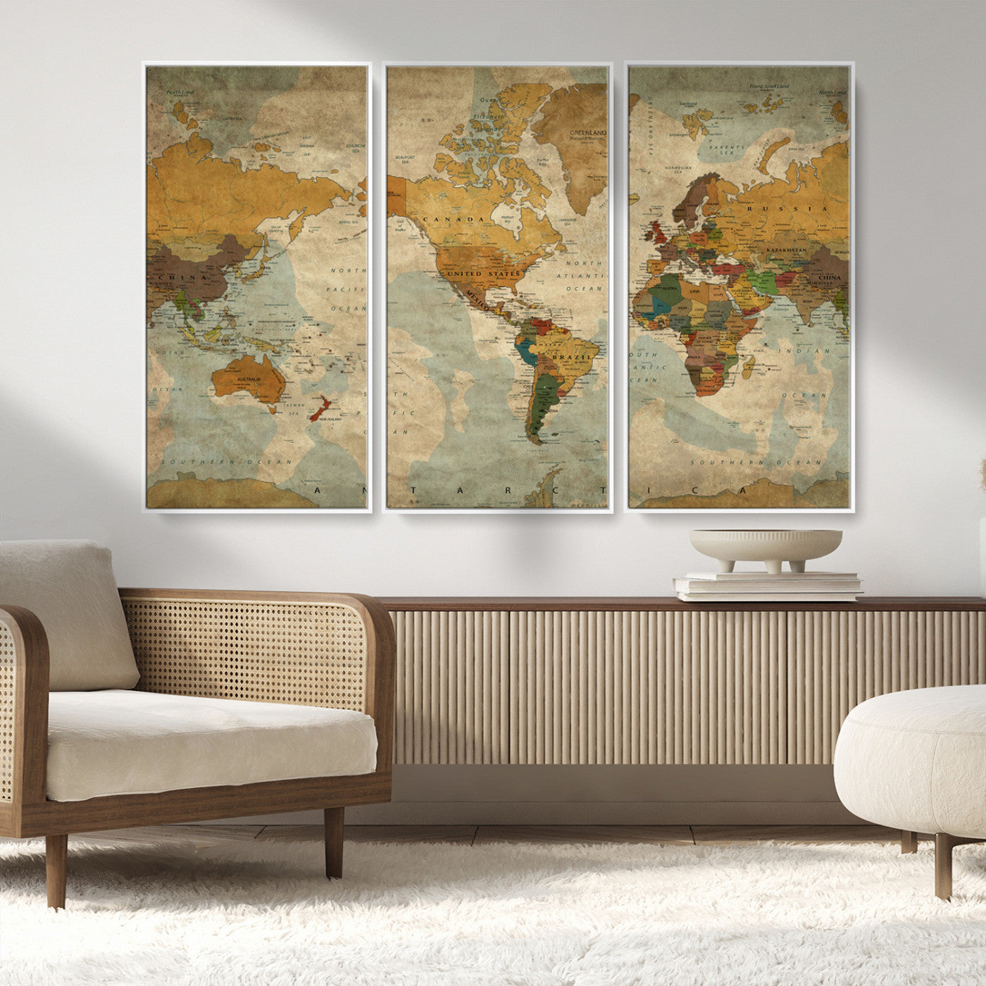 MGV-FC-48X32-3P - Push Pin World Map Canvas Print – Framed Wall Art for Couples to Track Their Travels – Anniversary