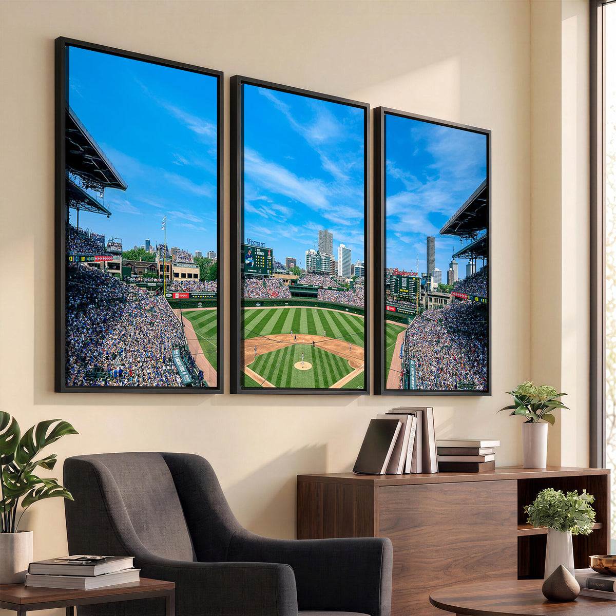 32373-MGV-CV-36X24 - Wrigley Field Chicago Cubs Panoramic Art Multi-Piece Canvas