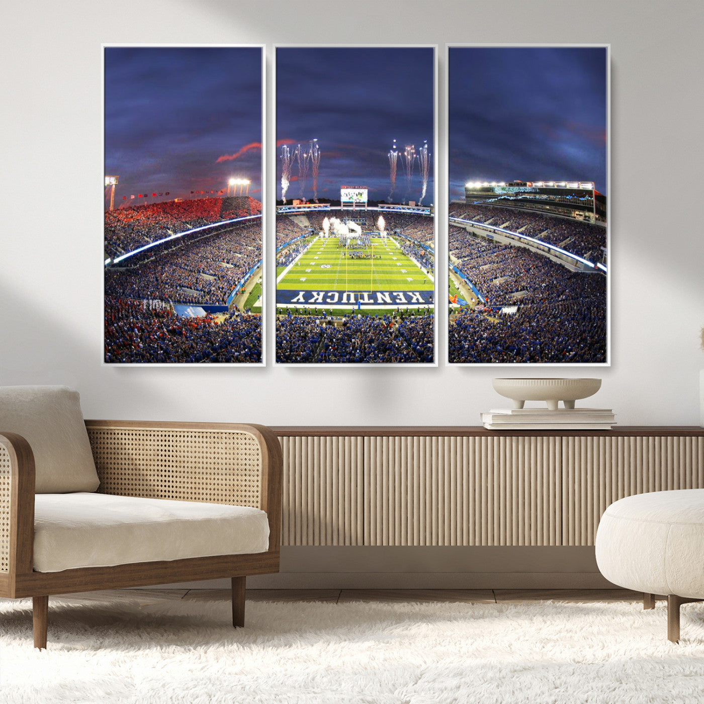 MGV-FC-48X32-3P - Kroger Field Canvas Wall Art - Kentucky Stadium Wall Art Print - Sunset Football Stadium Wall Decor