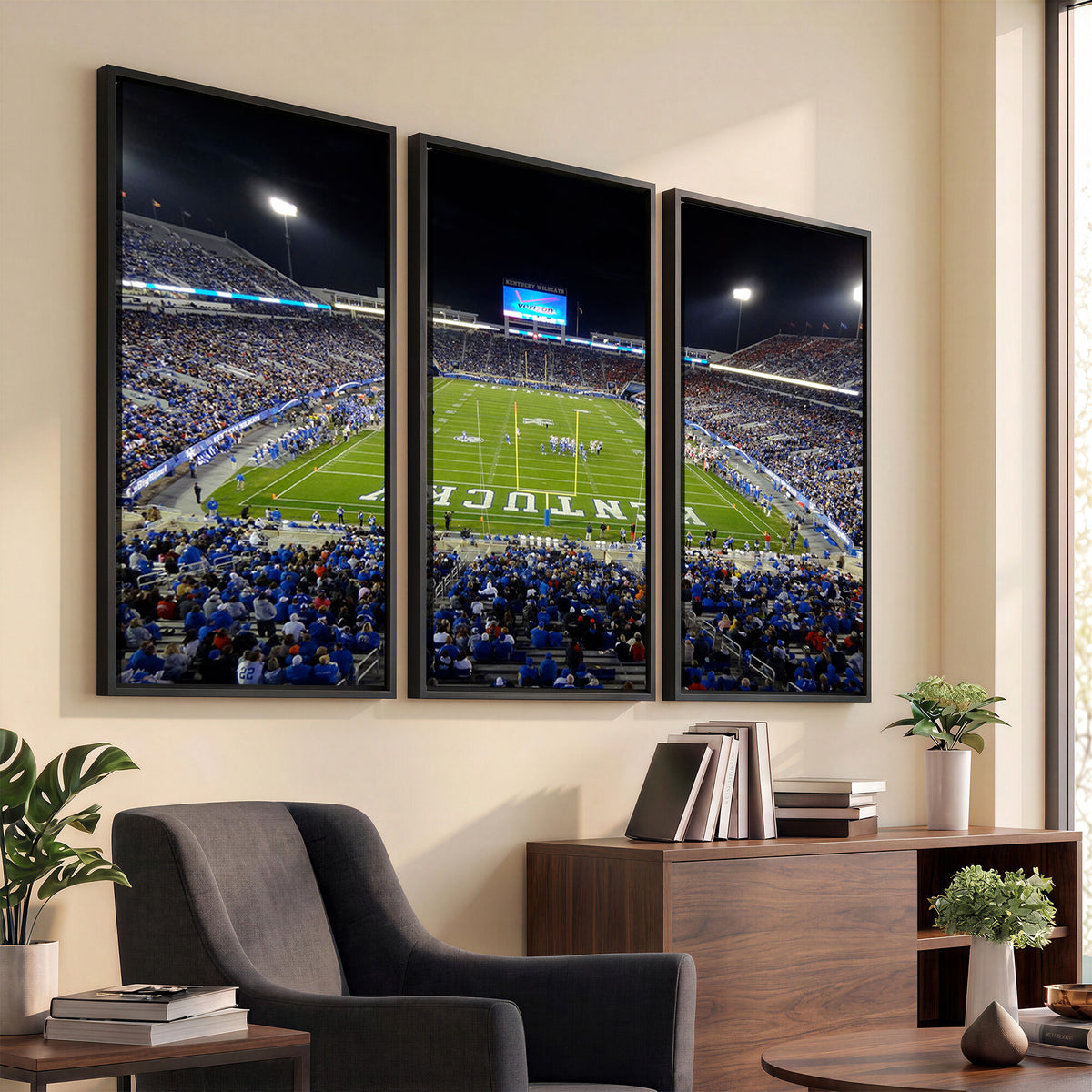 14304-MGV-CV-36X24 - Kroger Field Canvas Wall Art, Kentucky Stadium Wall Art, Framed and Ready to Hang