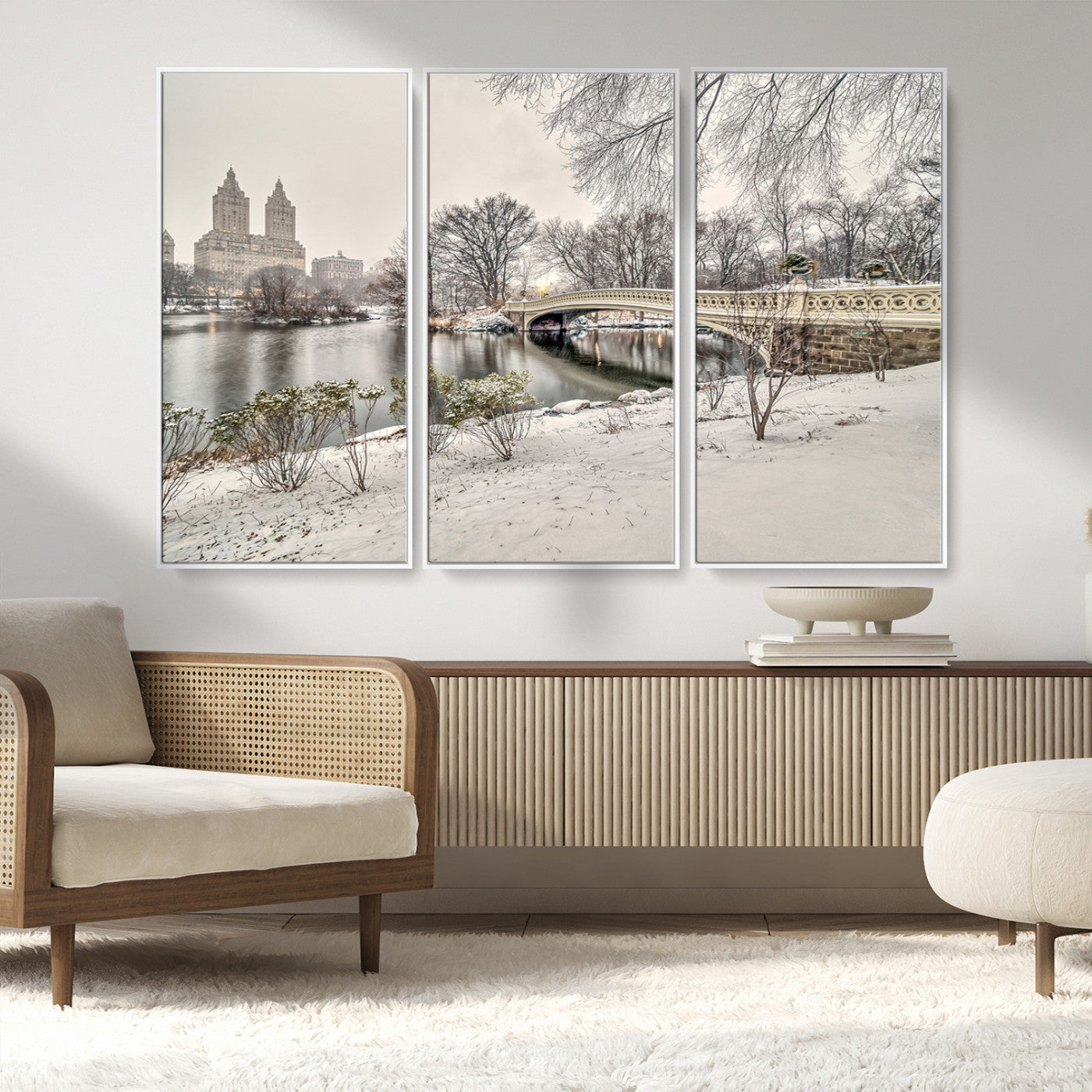 MGV-FC-48X32-3P - The Bow Bridge in Central Park Canvas, The Bow Bridge Canvas Print