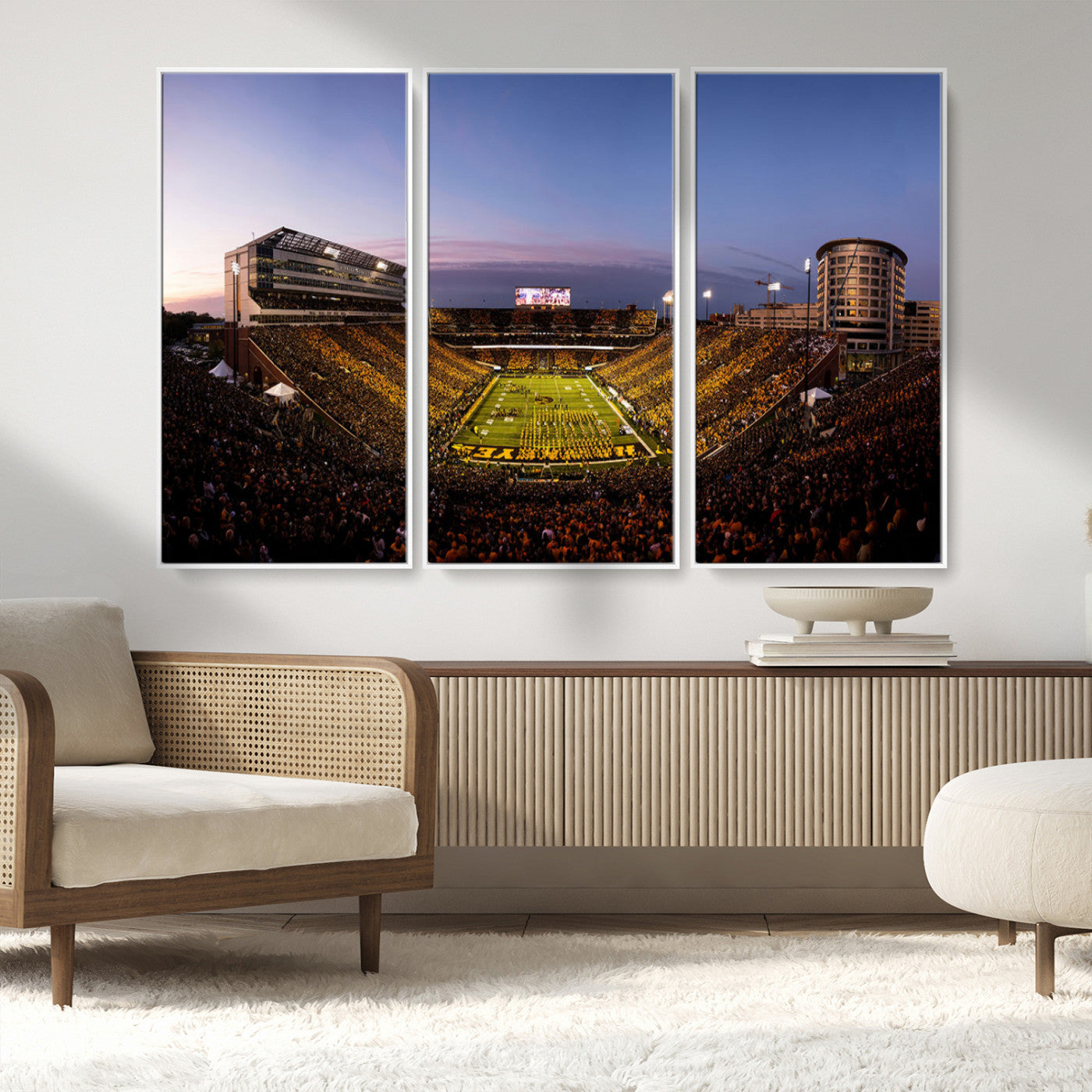 MGV-FC-48X32-3P - Iowa Hawkeyes Kinnick Stadium Wall Art Canvas Print, Framed Iowa Hawkeyes Kinnick Stadium Canvas