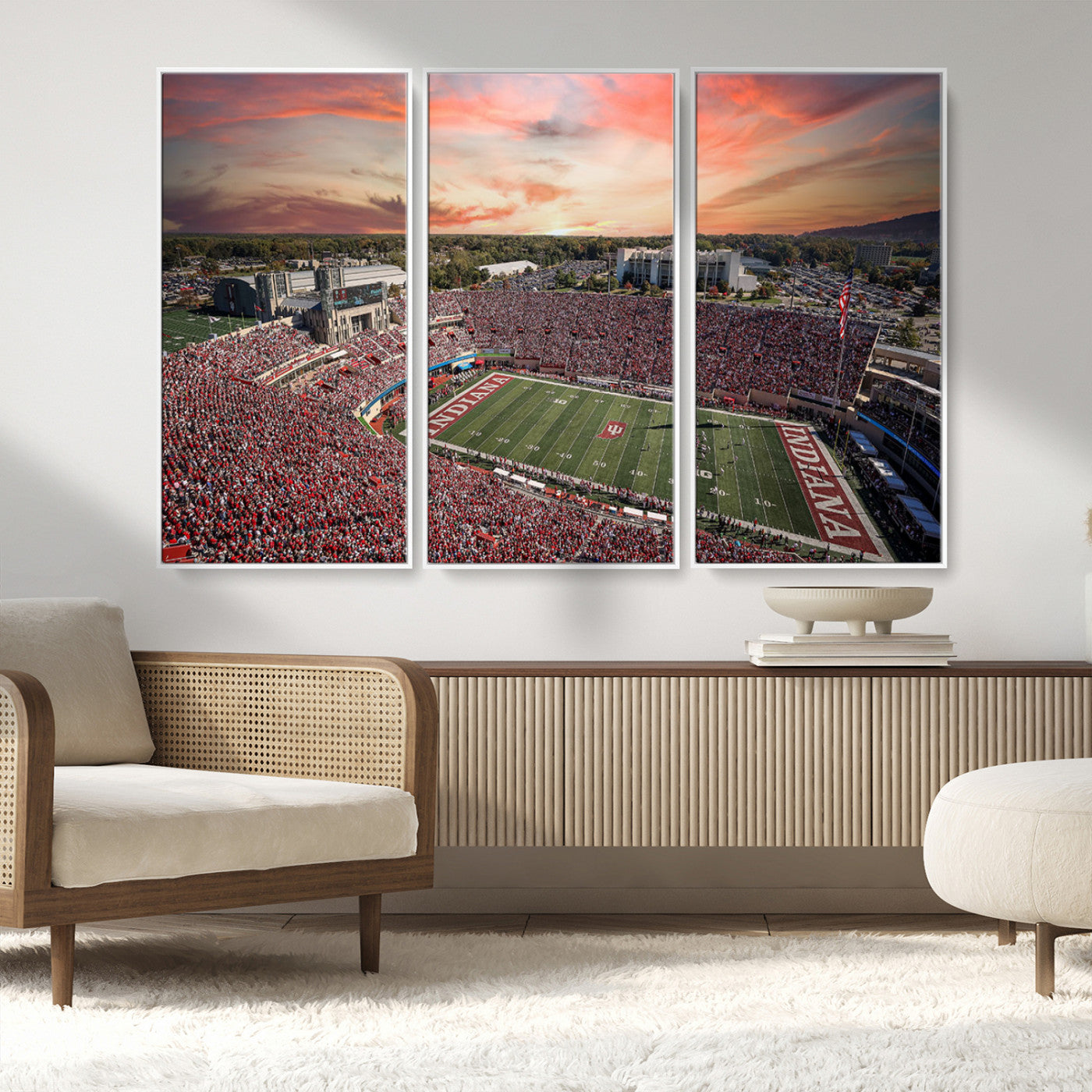 MGV-FC-48X32-3P - Indiana Memorial Stadium Wall Art Canvas Print, Framed Studium Canvas Art, Indiana Memorial Stadium