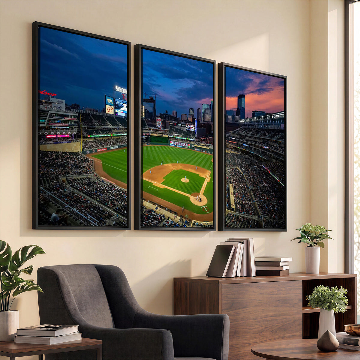 68222753-MGV-CV-36X24 - Target Field Wall Art Canvas Print, Baseball Stadium Scene