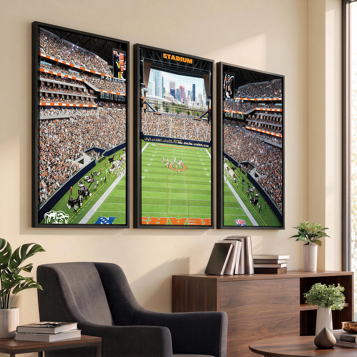76935553-PAN-FL-20X10 - Chicago Bears Soldiers Field Wall Art Canvas Print, Home Office Wall Decor