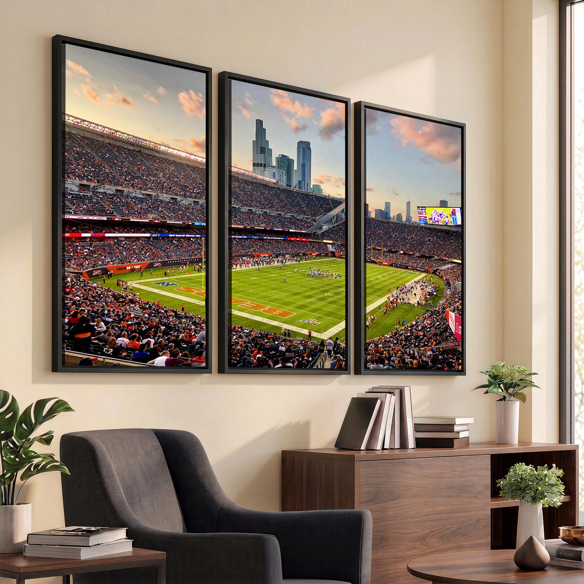 55377093-PAN-FL-20X10 - Chicago Bears Soldiers Field Wall Art Canvas Print, Man Cave Wall Decor