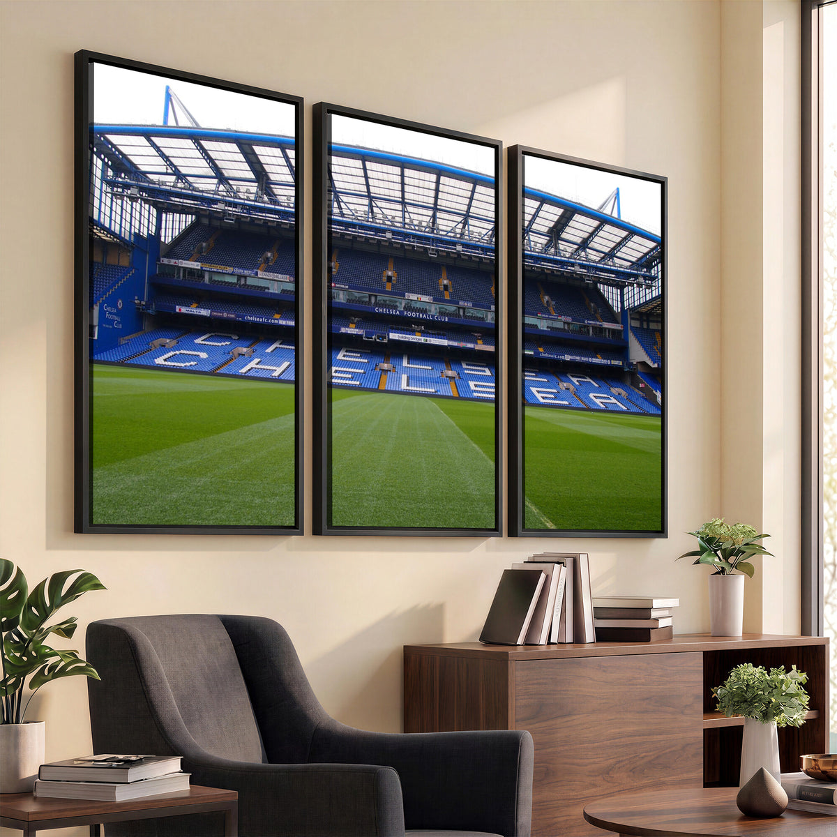 38616413CHELSA-MGV-CV-36X24 - Stamford Bridge Chelsea Football Stadium Canvas Wall Art