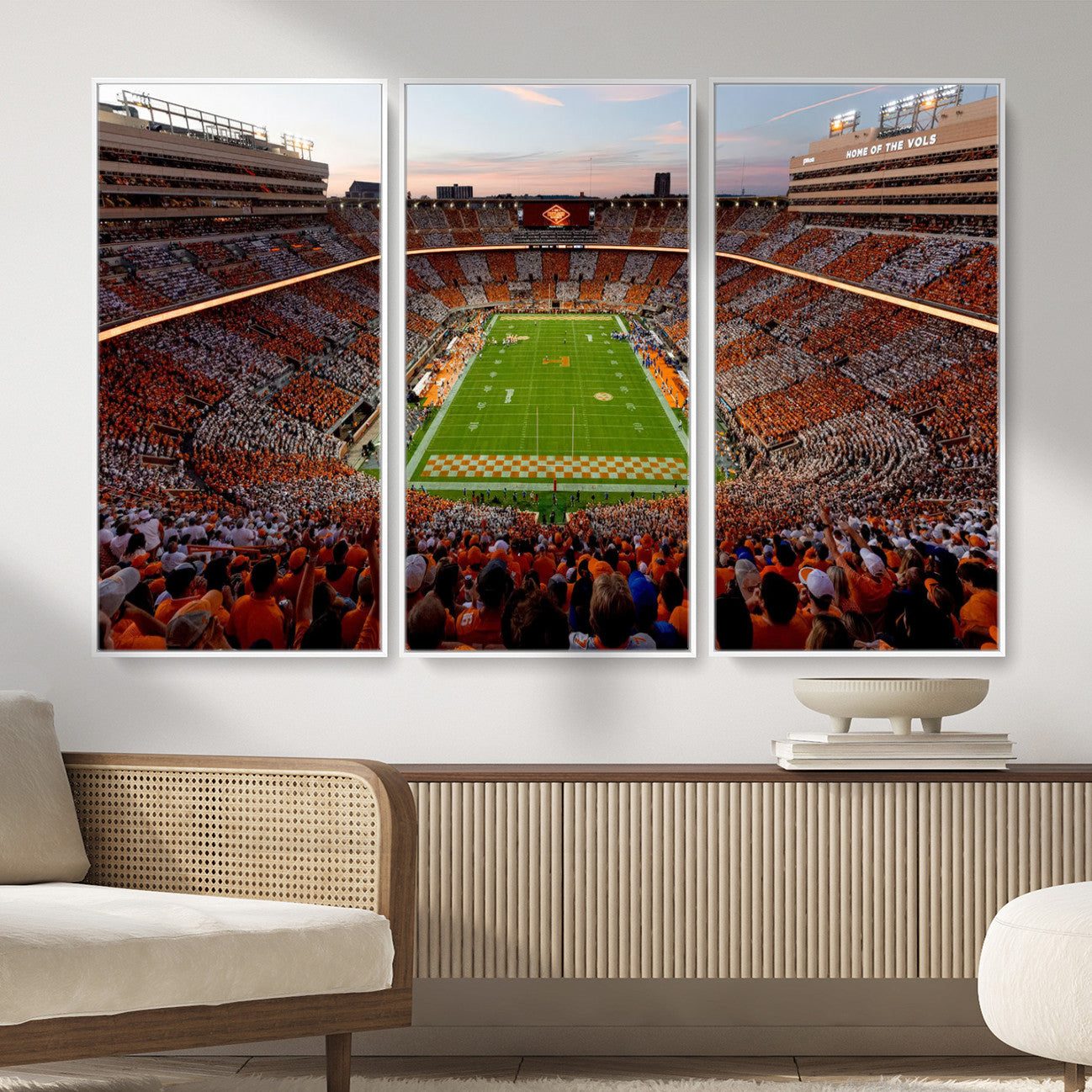 37160229-MGV-CV-36X24 - Tennessee Neyland Stadium Wall Art, Sports Arena Canvas Print, Panoramic Stadium Canvas Artwork for Home, Office